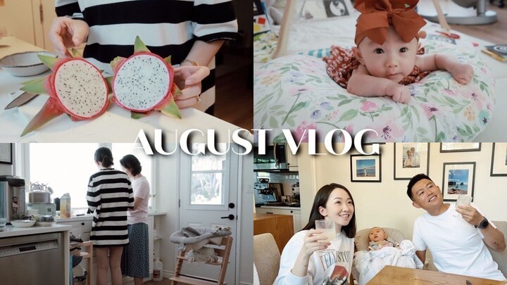 AUG VLOG | The First Dragon Fruit I Grew at Home | Cooking and Baking with Mom | Our 6th Wedding Ann
