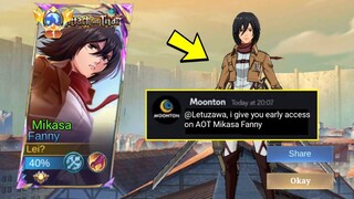 NEW SKIN FANNY MIKASA ATTACK ON TITAN IS HERE!!😱 (early access)