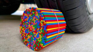 Eksperimen: Roda Mobil VS Stick Colorfull [ASMR & SATISFYING SOUND]