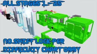 No Shift Lock Per Dificulty Chart Obby [All Stages 1-25] (ROBLOX Obby)