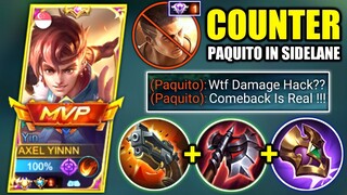 USE THIS BUILD TO COUNTER PRO PAQUITO IN SIDELANE | EPIC COMEBACK | YIN BEST SIDELANE BUILD | MLBB