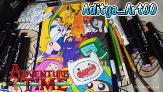 (last part) mengwarnai gambar kartun ( the adventure time ) dari serial Carton Netwoark (CN)