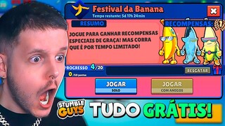 😱 SKINS E EMOTE ESPECIAL DA BANANA TUDO DE GRAÇA NO NOVO EVENTO DO STUMBLE GUYS! 🔥 ‹ KHORTEX ›