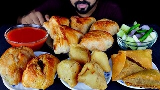 MUTTON LIVER PATTIES, EGG PATTIES, SAMOSA, SINGARA, VEG PATTIES, CHILI ASMR MUKBANG | #LiveToEATT