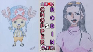 Menggambar Karakter Tony Chopper dan Nico Robin One Piece