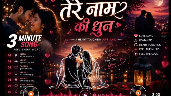 तेरे नाम की धुन ❤️ | Heart Touching Hindi Love Song | Romantic Song 2026 🎶#HindiLoveSong