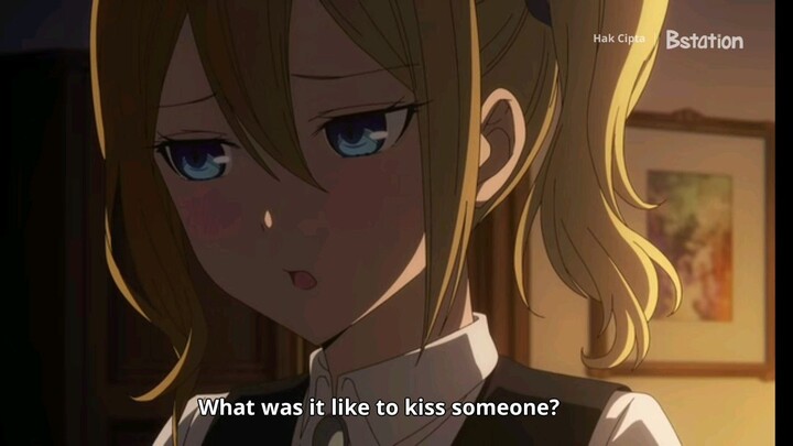 Kaguya sama explains what it's like to kiss someone to Hayasaka