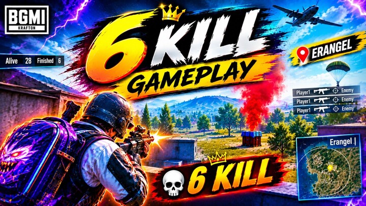 🕷️ Spider-Man Mode 🔥 | 6 kills erangle | Full gameplay