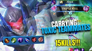 #SABER | 15 KILLS!!! CARRYING TOXIC TEAM MATES WITH TRIPLE KILL | #MLBB