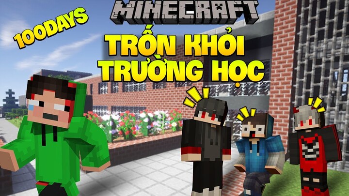 Tóm tắt 100 ngày trốn khỏi trường học bất ổn siêu khó khăn trong minecraft sinh tồn