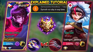 DYRROTH VS RUBY | ONE SHOT KING AGAINST QUEEN OF LIFESTEAL | EXPLAINED TUTORIAL! MLBB