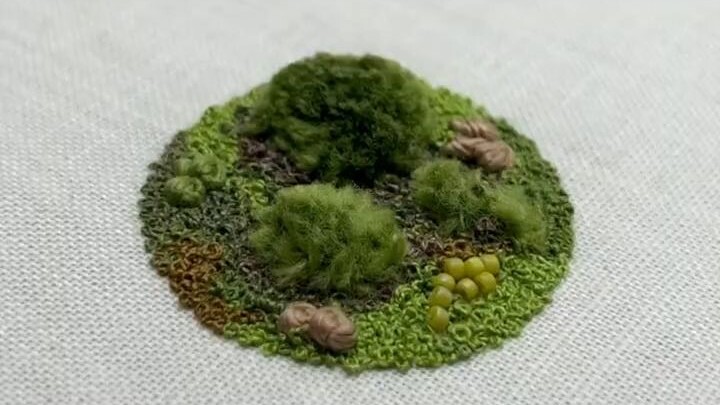 Do you love embroidering moss plants?