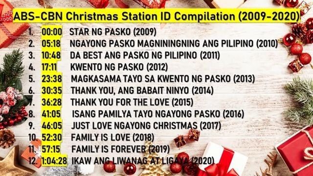 ABS CBN Christmas Station ID NON-STOP Compilation (2009 - 2020)