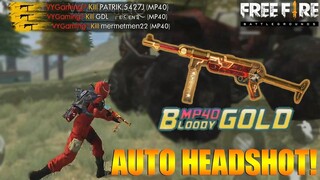 SKIN BARU MP40 BLOODY GOLD - BISA RATAIN 1 SQUAD SENDIRIAN DIJAMIN AUTO HEADSHOT! FREE FIRE