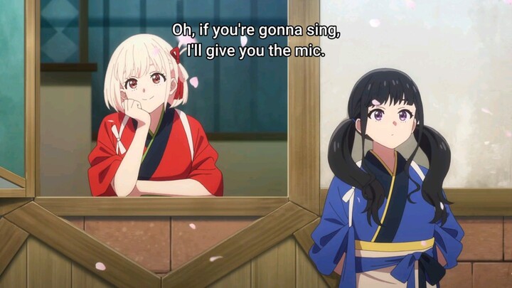 Lycoris Recoil: Friends are thieves of time.  01