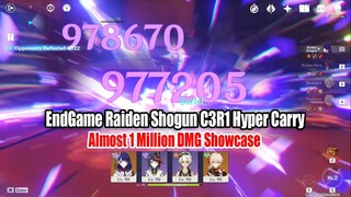 EndGame Raiden Shogun C3R1 Hyper Carry Crowned - Almost 1 Million DMG Showcase