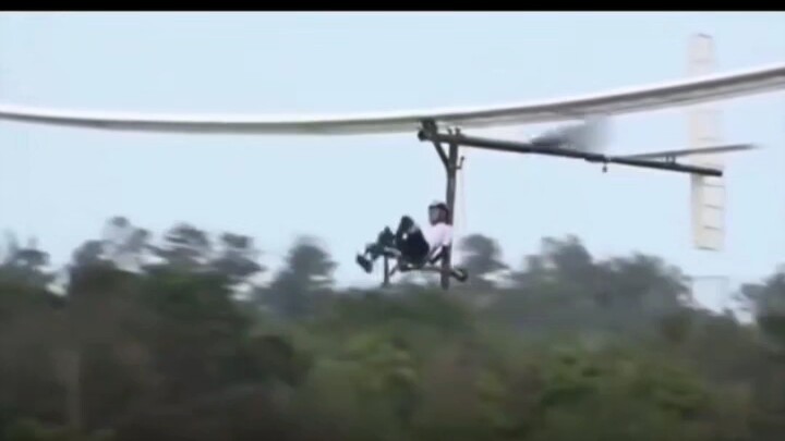 A human-powered aircraft built by Japanese university students, capable of flying solely through ped