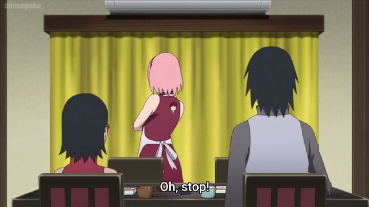 Sakura Flirts With Sasuke In Front Of Sarada, Sarada Asks Sasuke To Teach Her The Chidori