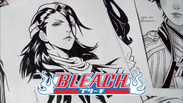 Kuchiki Byakuya - Bleach || Black and White Art (SPEED DRAWING)