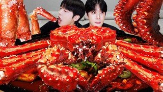 ASMR MUKBANG | 직접 만든 해물찜 대왕 킹크랩 문어 7.4KG 먹방 & 레시피  KING CRAB, OCTOPUS, SEAFOOD