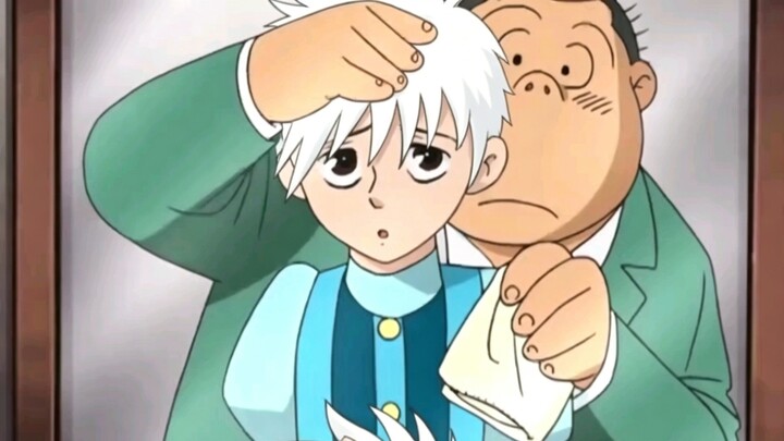 Panghu grabs the boy, sprays his hair with white paint, and even draws deep scars across his face!