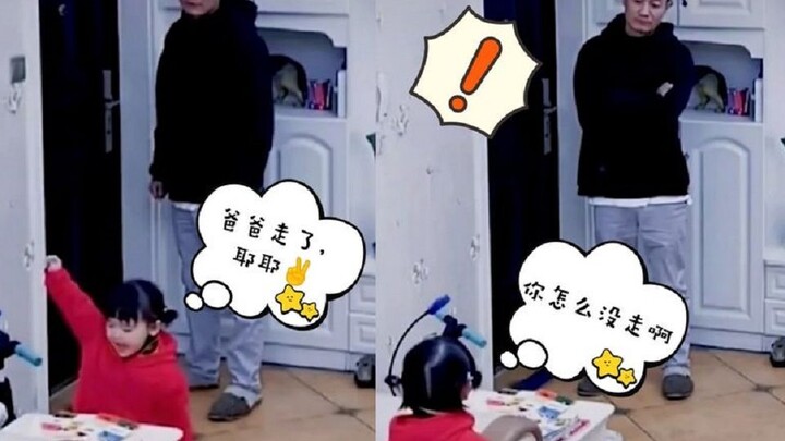 The daughter thought her dad had gone out, and the moment she closed the door, she completely let lo