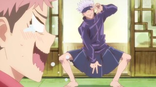 Jujutsu Kaisen, ia masih sangat suka memakai rok. Pinggang Gojo Satoru yang tergolong kecil membuatn