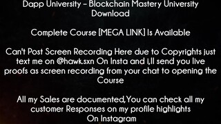 Dapp University Course Blockchain Mastery University Download
