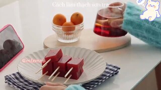 Làm món kem trái cây và thạch sơn tra 😘🤌🏿