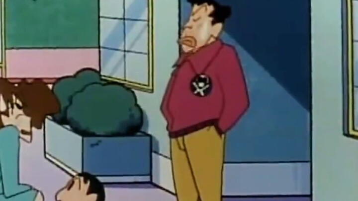 Shin-chan: I shot it the way you wanted me to. Hiroshi: You tricked me!