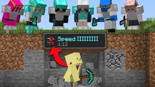 Minecraft Manhunt แต่ทุกบล็อกที่ฉันทำลายเพิ่มความเร็วของฉัน