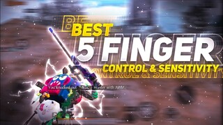 BEST FIVE FINGER CLAW LAYOUT, SETTINGS & SENSITIVITY ⚡ | PUBG MOBILE