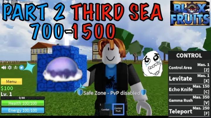Noob uses CONTROL FRUIT to reach THIRD SEA!(700-1500) in BLOX FRUITS