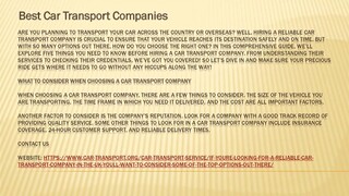 Best Car Transport Companies