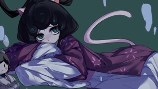 [Peking Opera Cat Ink Purple Handwriting] Under the Sea Familiar