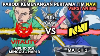 [Parody] Kemenangan Pertama Tim NAVI Versi Anime 🤯😭🥳 • BTR vs NAVI | Parodi Mpl ID S16 × Beyblade