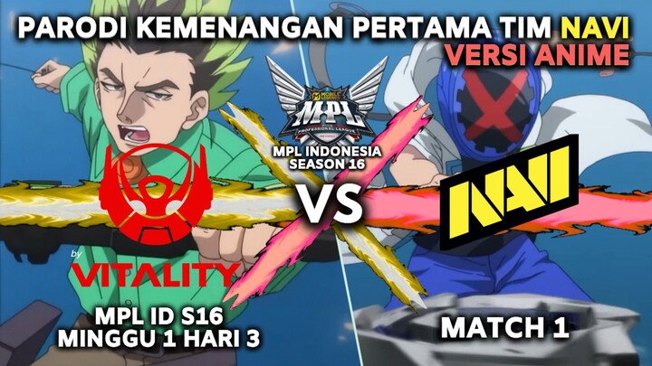 [Parody] Kemenangan Pertama Tim NAVI Versi Anime 🤯😭🥳 • BTR vs NAVI | Parodi Mpl ID S16 × Beyblade