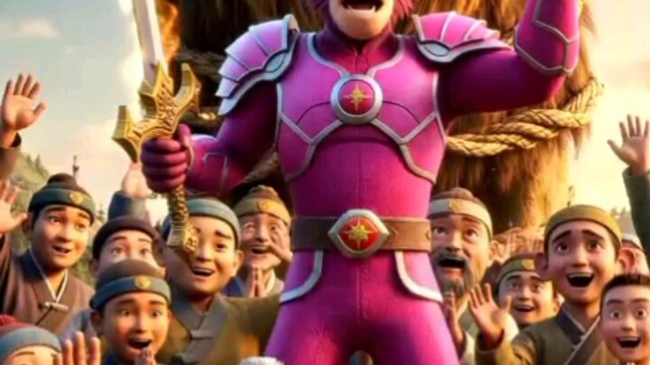 🦁🔥 GIANT LION ATTACKS THE VILLAGE! 😱🐵 BRAVE PINK-SUIT MONKEY SAVES EVERYONE!👍 LIKE • SHARE • FO