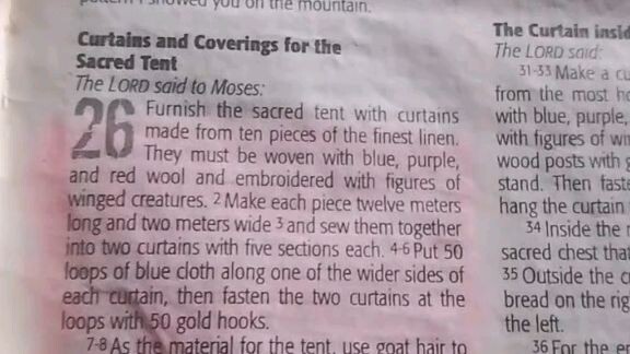 Daily Verse.                  Exodus 26:7-14