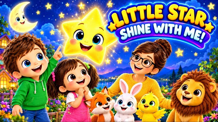 Little Star Shine With Me 🌙⭐ | Fun Night Sky Song for Kids