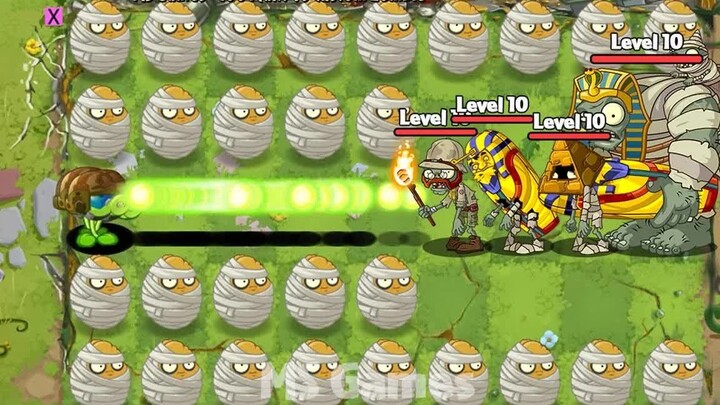 PvZ 2 100 Plants – Maximum-level plants vs. Level-10 Giant Zombies across all of Egypt
