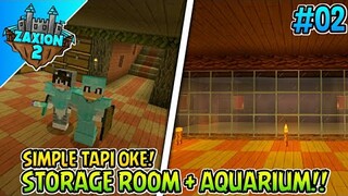 Membuat Storage Room Bawah Tanah + Hiasan Aquarium | Zaxion Smp - Eps.02
