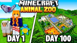 I Survived 100 Days Building a POKEMON ZOO in Minecraft!