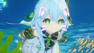 Nahida is super cute when she swims!