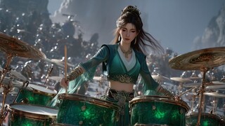 The next to appear is Luo Yun Zong - the band, with lead singer Han Li, drummer Mu Peiling, guzheng,