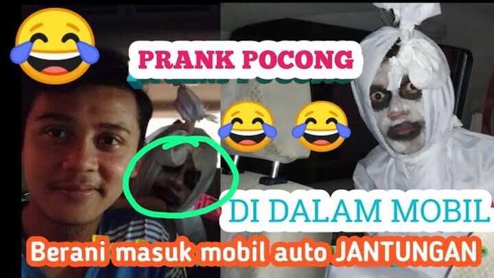 PRANK POCONG, DI GARASI MOBIL HAHAHA PARAH