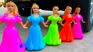 Eksperimen : Barbie Dolls vs Roda Mobil | Menghancurkan Hal Renyah & Lembut Dengan Mobi [ASMR]