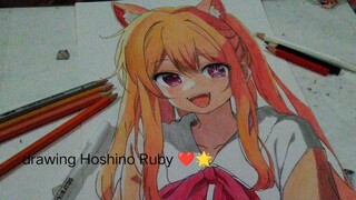 DRAWING HOSHINO Ruby ❤️//oshi no ko//☯‿☯✿