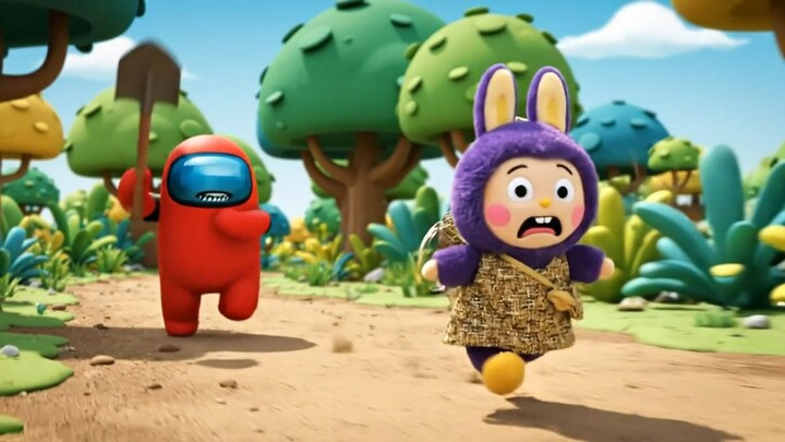 Mini Crewmate Kills Labubu Characters | Among Us #damnseconds