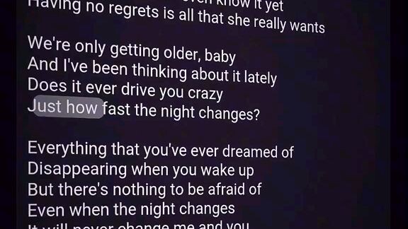 Night changes